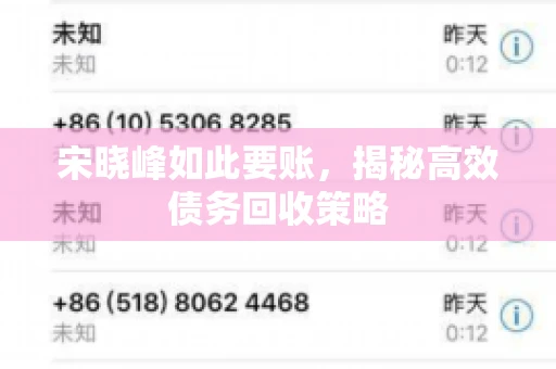 宋晓峰如此要账，揭秘高效债务回收策略