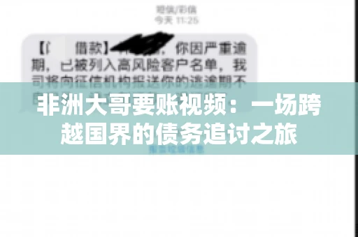 非洲大哥要账视频：一场跨越国界的债务追讨之旅