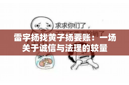 雷宇扬找黄子扬要账：一场关于诚信与法理的较量