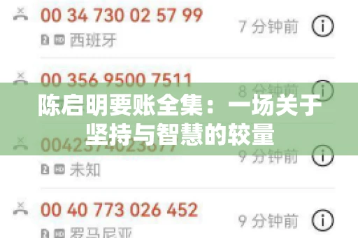 陈启明要账全集：一场关于坚持与智慧的较量