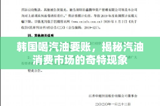 韩国喝汽油要账，揭秘汽油消费市场的奇特现象